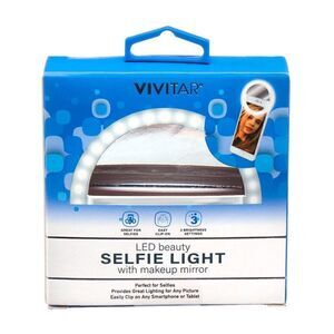 Vivitar LED Beauty Selfie Light with Makeup Mirror NEW